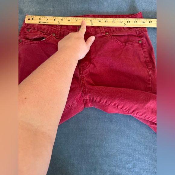 Bandolino Womens Jeans SZ 12 Red Denim Samantha Style Midrise Straight Pockets - Picture 8 of 10